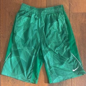 Nike Green Wave Print Athletic Shorts